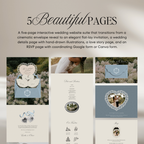 Heirloom Lace & Swan Wedding Website Template with RSVP (Blue & Pink)