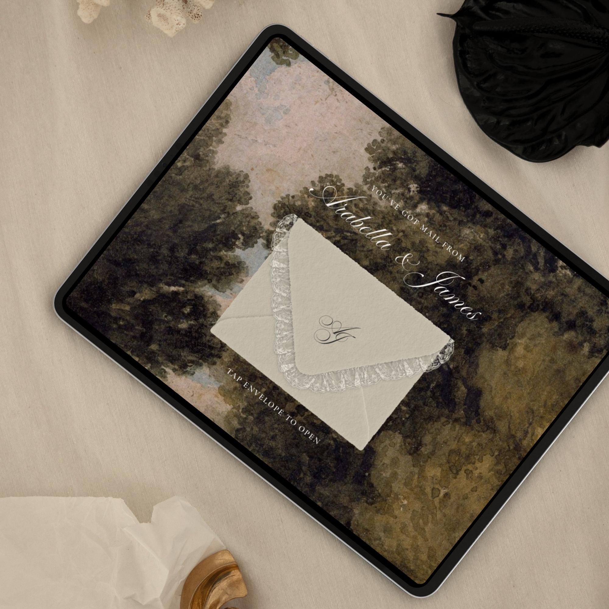 Old Money Save The Date Website Template (Lace 03)