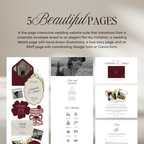 Wedding Website Template with RSVP (Burgundy & Ivory)