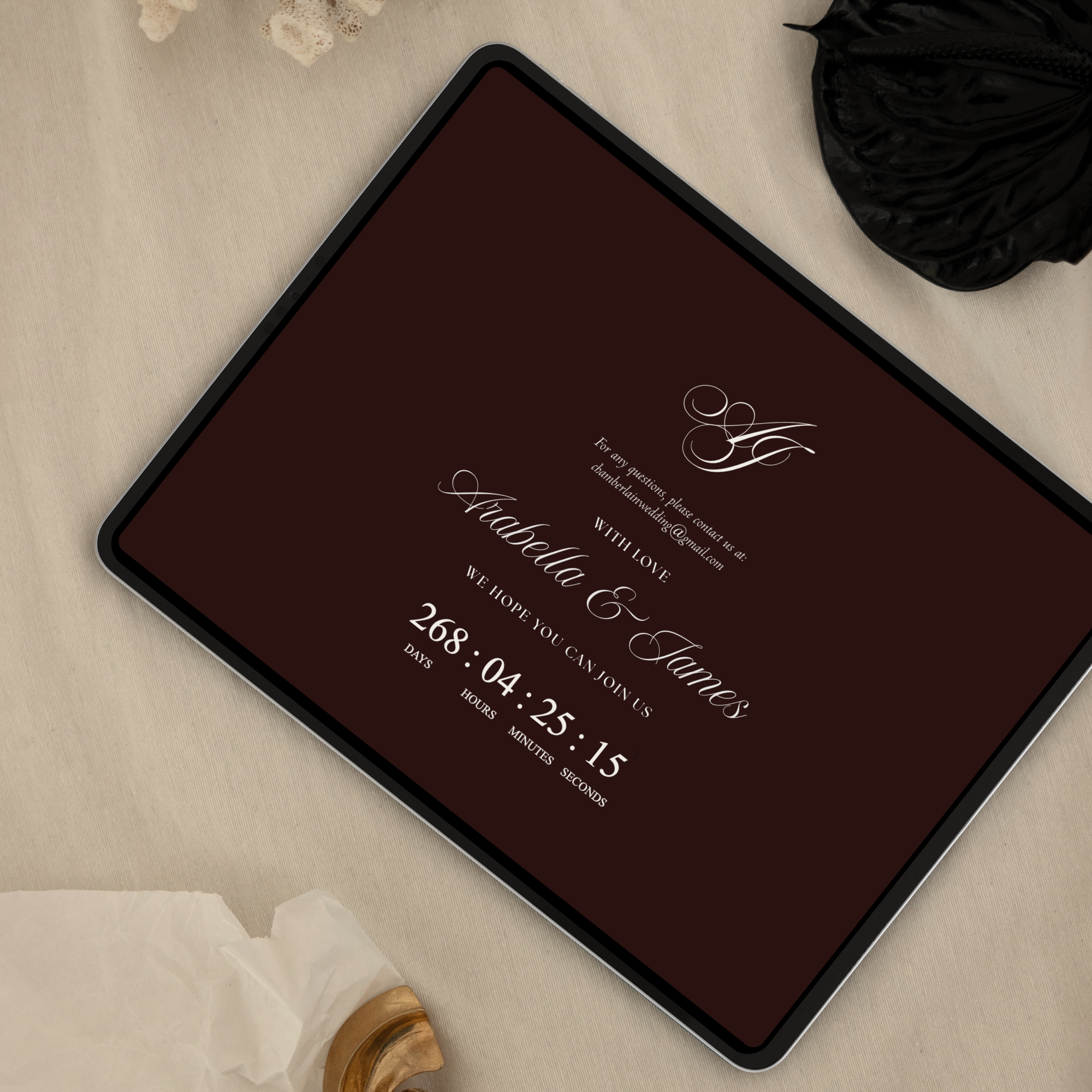Old Money Save The Date Website Template (Burgundy)