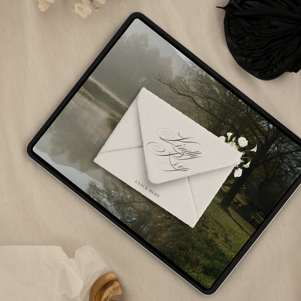 Lace Wedding Website Template with RSVP (Lace 0502)