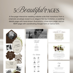 Wedding Website Template with RSVP (Brown & Ivory)