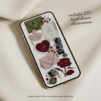 Wedding Website Template with RSVP (Envelope 05 - Green, Pink + Burgundy)