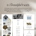 Wedding Website Template with RSVP (Brown & Dusty Blue)