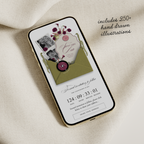 Save The Date Wedding Website Template (Envelope 06 - Chartreuse, Pink + Burgundy)