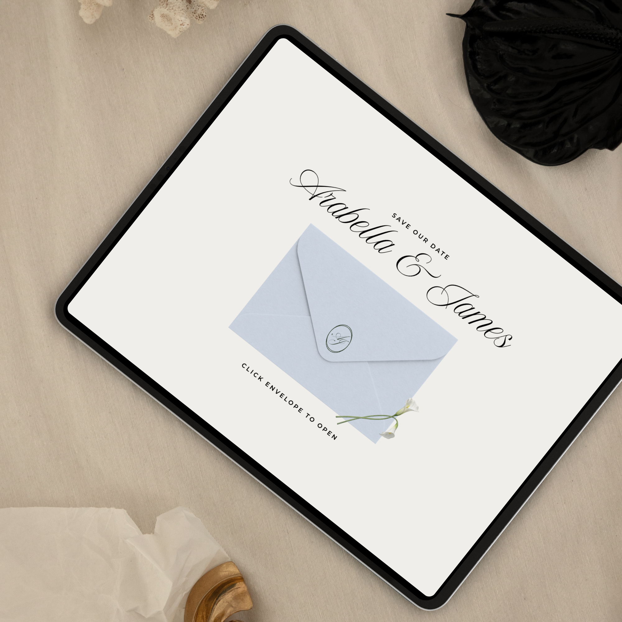 Save The Date Wedding Website Template (Blue & Green)