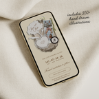 Save The Date Wedding Website Template (Photo Booth Animation 01 - Yellow)