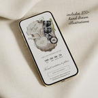 Save The Date Wedding Website Template (Photo Booth Animation 01 - Ivory)