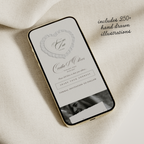 Lace Heart Save The Date Website Template (Lace 03 - Ivory)