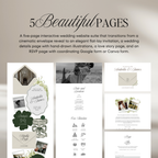 Wedding Website Template with RSVP (White & Green)