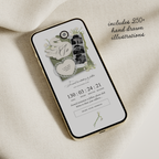 Save The Date Wedding Website Template (Envelope 05 - Sage Green + Ivory)