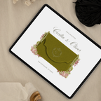 Save The Date Wedding Website Template (Envelope 04 - Olive Green & Burgundy)