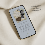 Save The Date Wedding Website Template (Envelope 05 - Yellow, Blue + Brown)