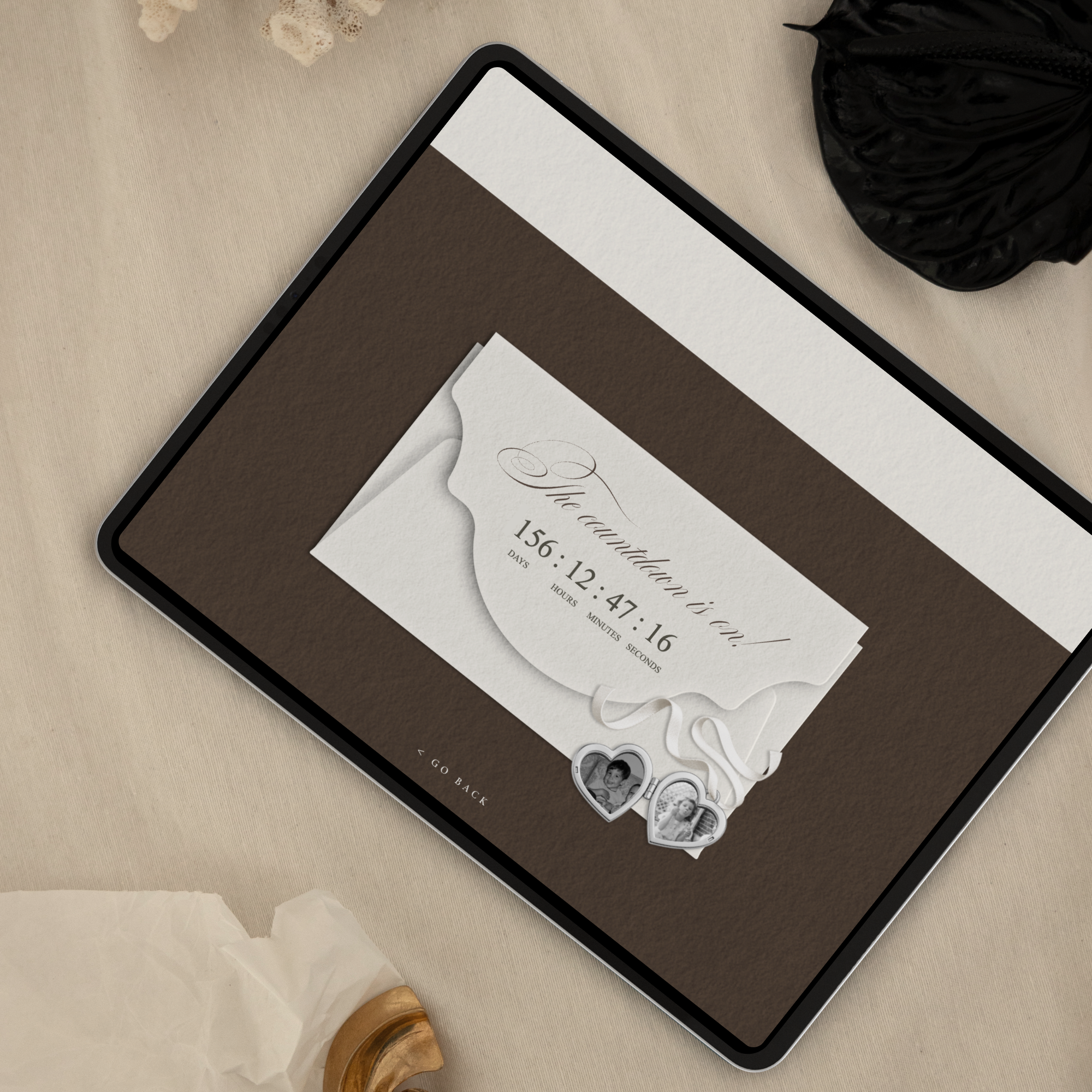 Save The Date Website Template (Vintage 01 - Brown Ivory)