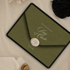 Save The Date Wedding Website Template (Envelope 07 - Green + Burgundy)