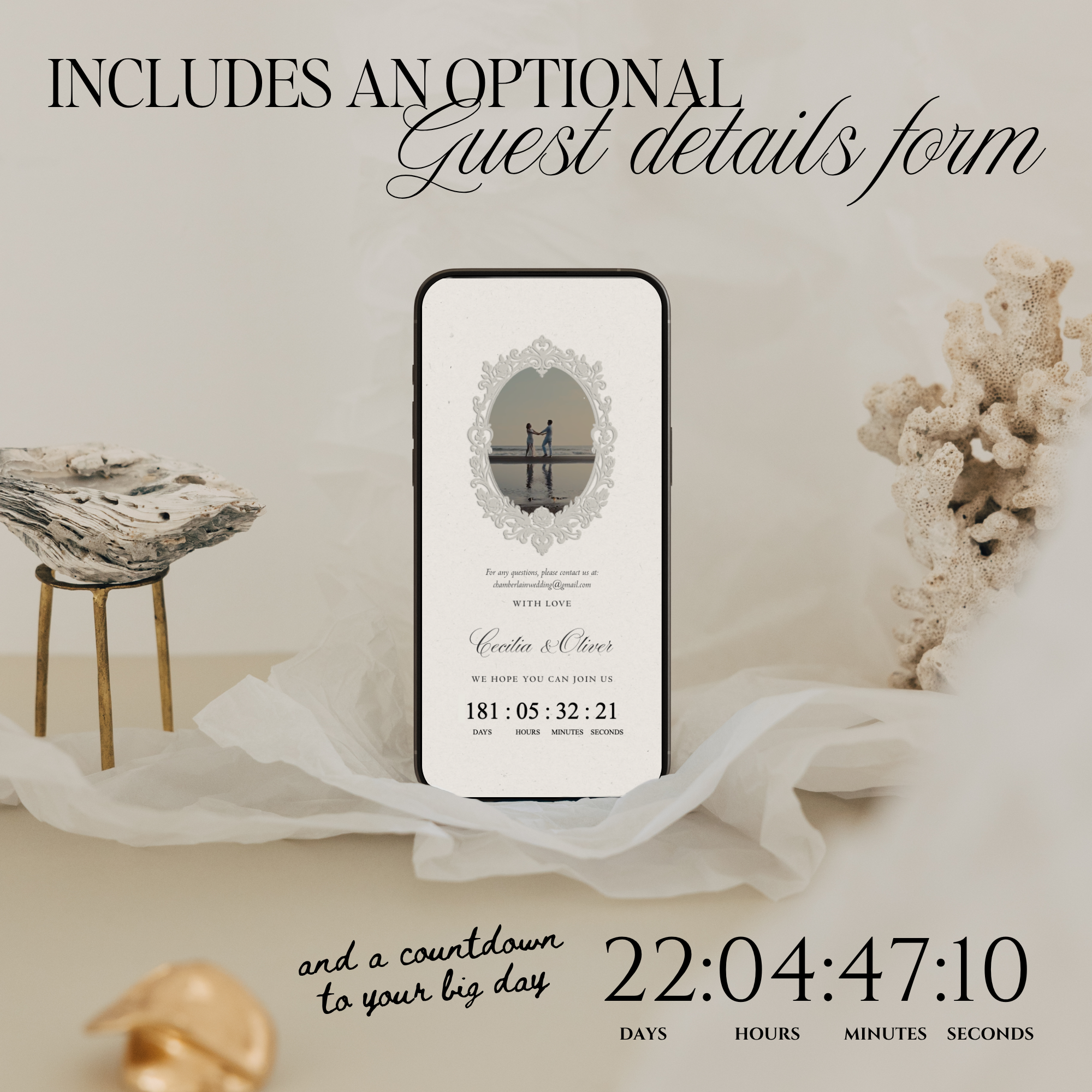 Heirloom Save The Date Website Template (Ivory 02)