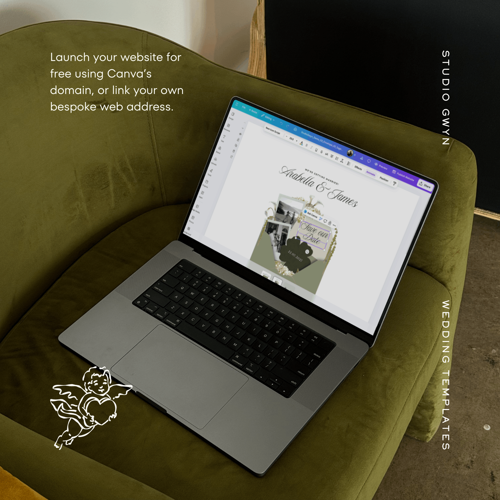 Save The Date Wedding Website Template (Sage & Ivory)