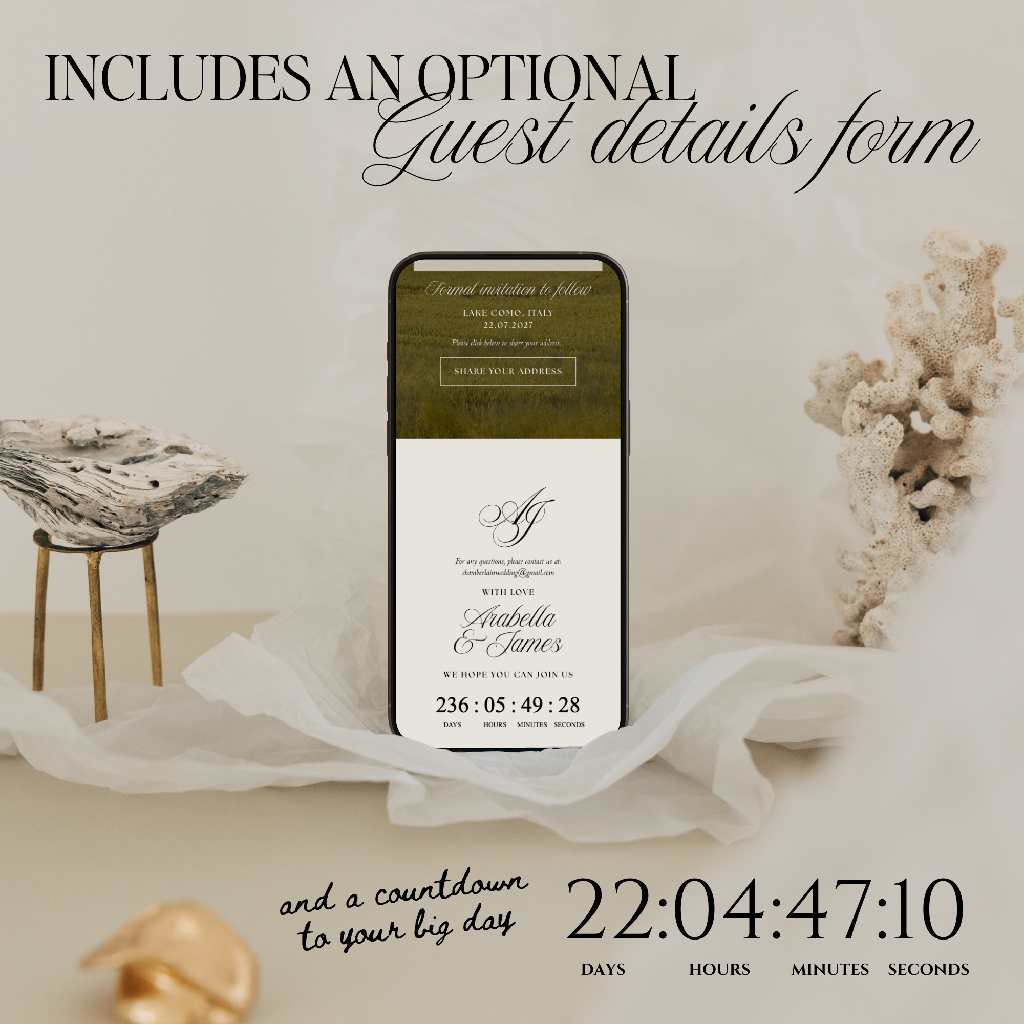 Old Money Save The Date Website Template (Lace 02)