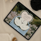 Heirloom Lace & Swan Wedding Website Template with RSVP (Blue & Pink)