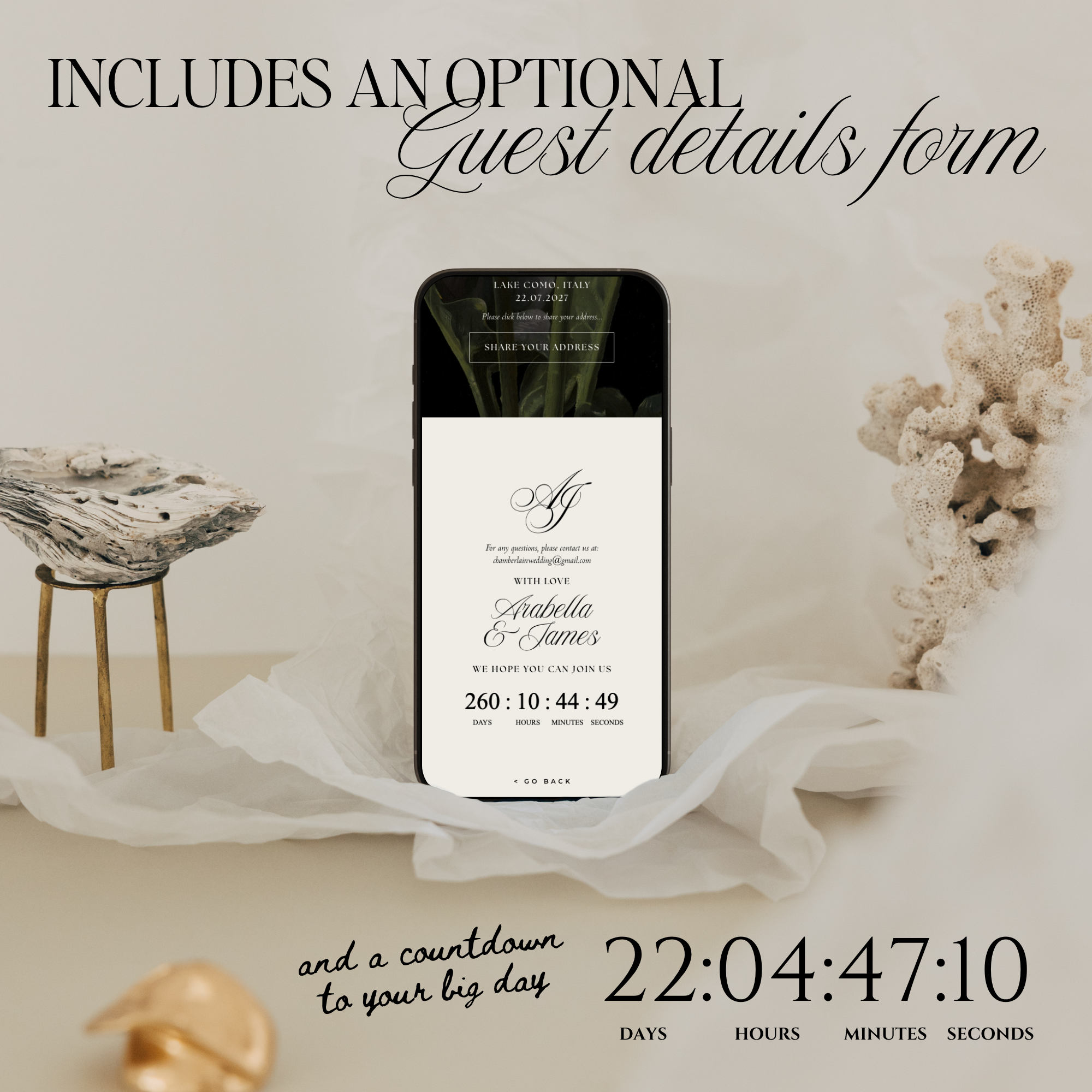 Old Money Save The Date Website Template (Lace 01)
