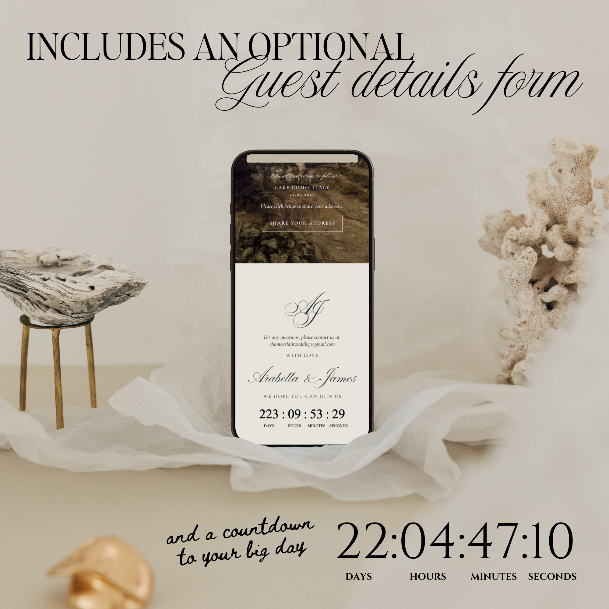 Old Money Save The Date Website Template (Lace 03)