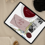 Wedding Website Template with RSVP (Envelope 04 - Blue & Pink)