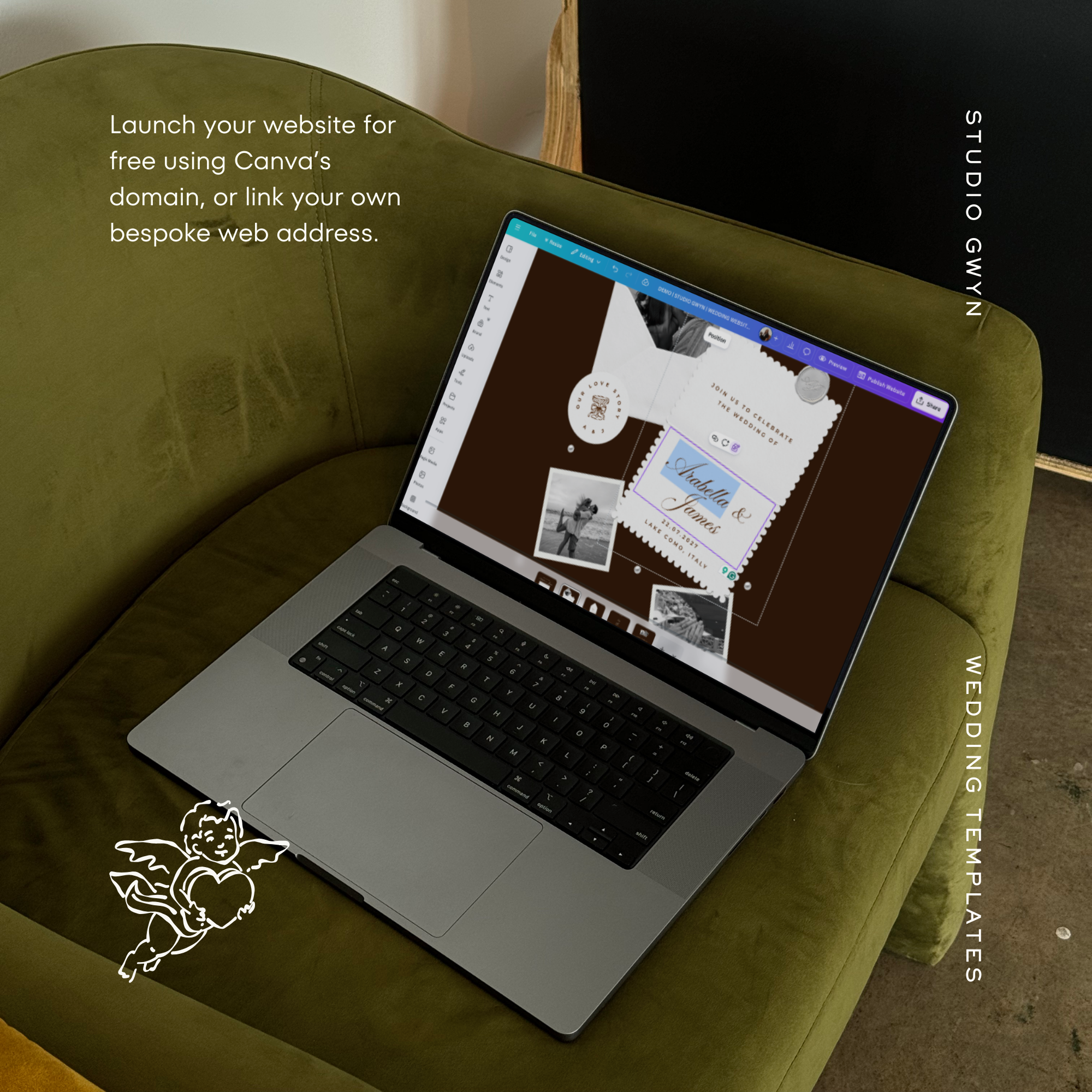 Wedding Website Template with RSVP (Burgundy)