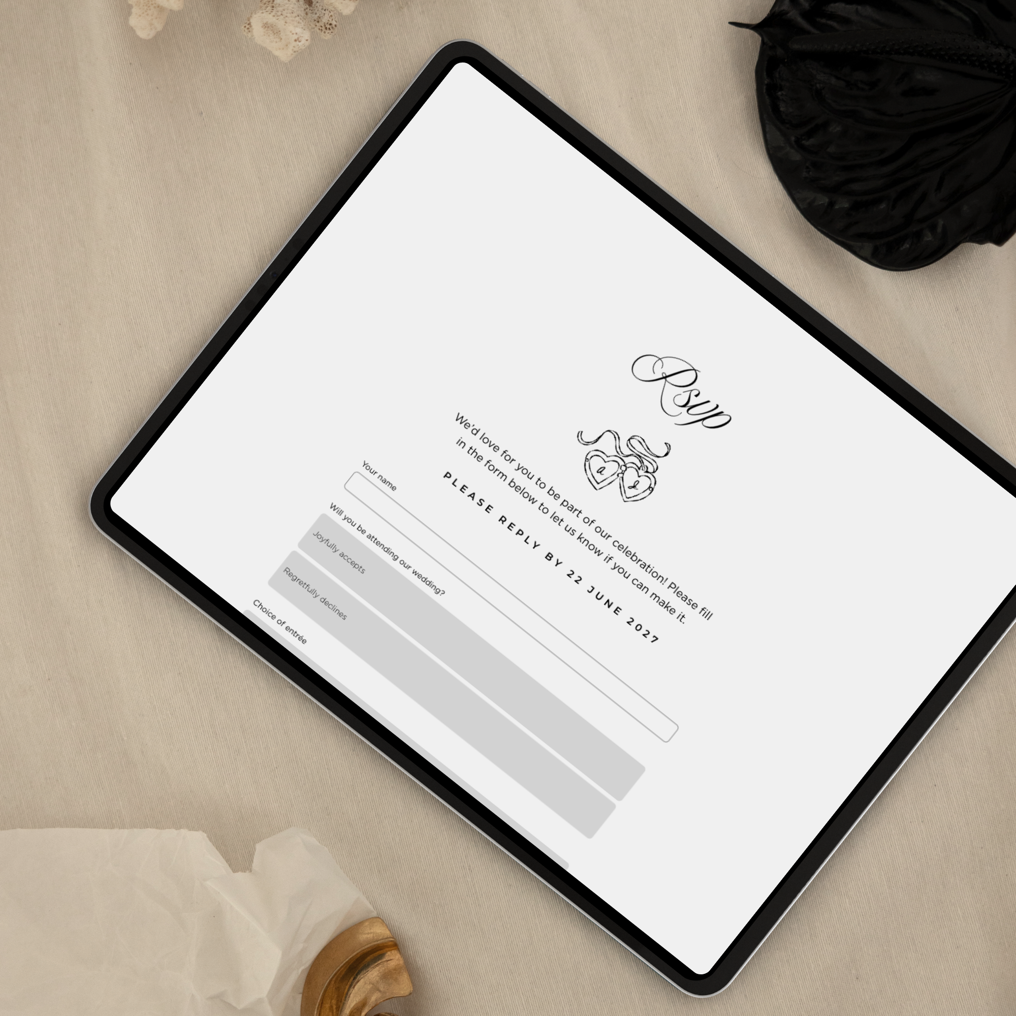 Wedding Website Template with RSVP (Burgundy & Ivory)