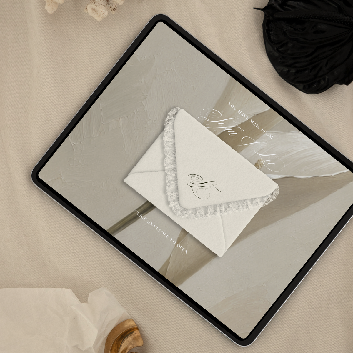 Lace Heart Save The Date Website Template (Lace 0201)