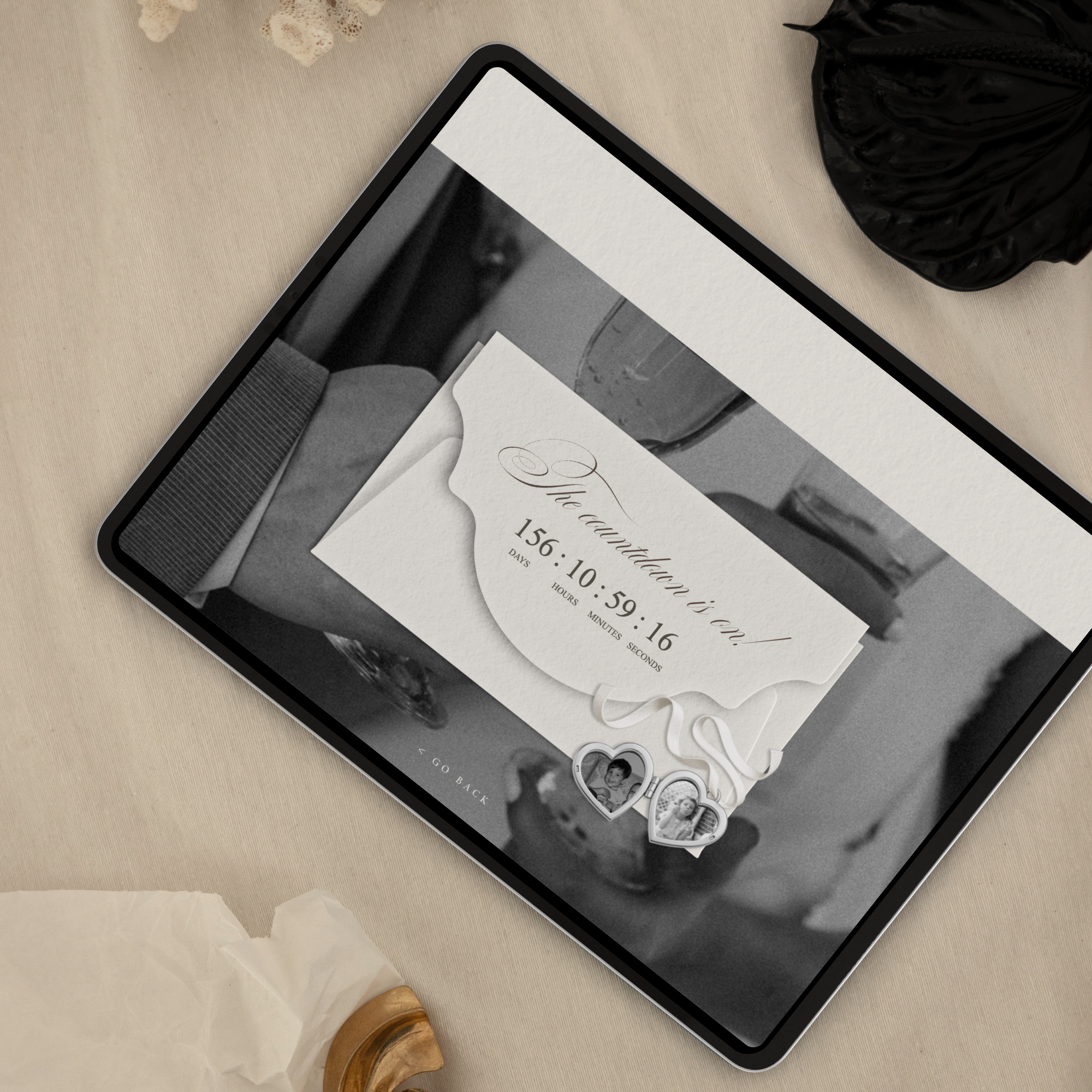 Save The Date Website Template (Vintage 01 - Ivory)