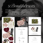 Wedding Website Template with RSVP (Envelope 05 - Green, Pink + Burgundy)