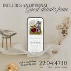 Save The Date Wedding Website Template (Envelope 04 - Olive Green & Burgundy)