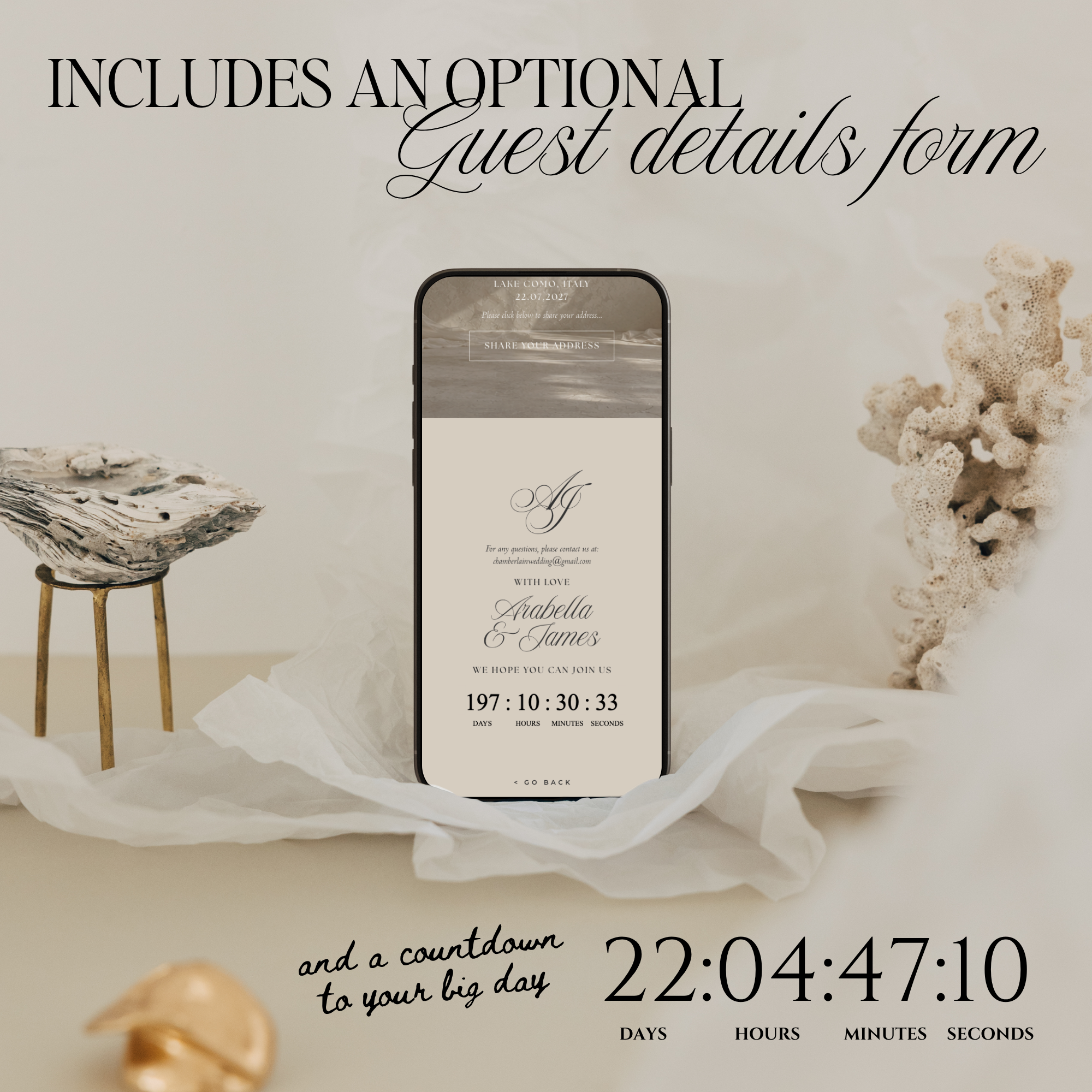 Old Money Save The Date Website Template (Lace 0202)
