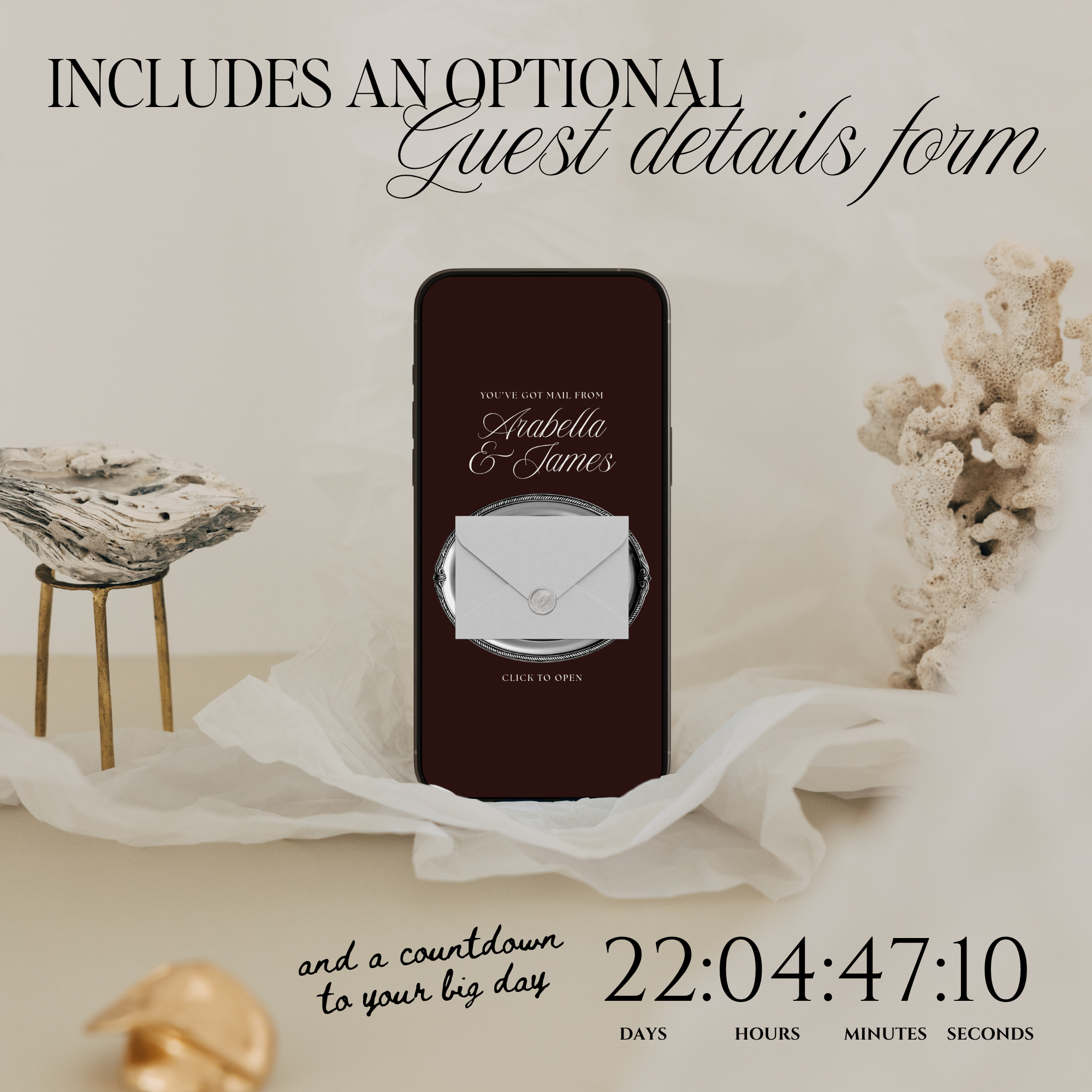 Old Money Save The Date Website Template (Burgundy)