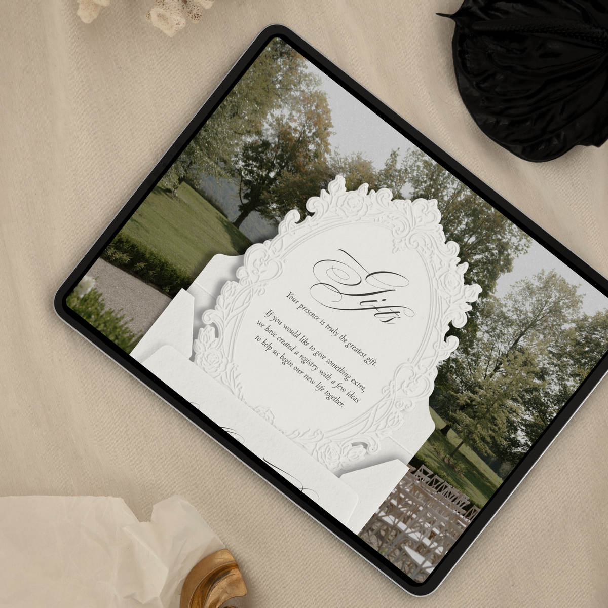Lace Wedding Website Template with RSVP (Lace 0501)