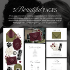 Wedding Website Template with RSVP (Envelope 06 - Green + Burgundy)