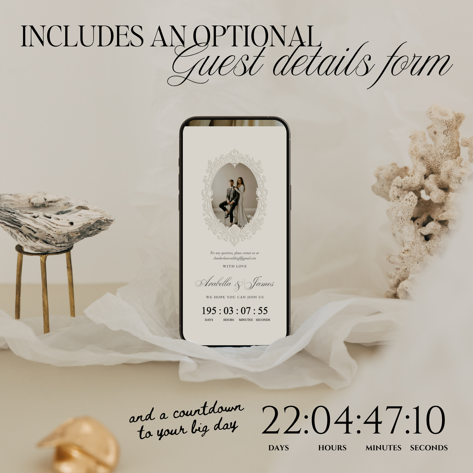 Old Money Save The Date Website Template (Lace 04)