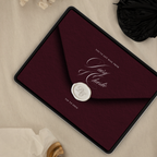 Save The Date Wedding Website Template (Envelope 07 - Burgundy + Ivory)