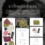 Wedding Website Template with RSVP (Envelope 06 - Chartreuse, Pink + Burgundy)