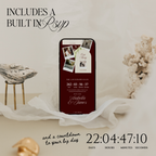 Old Money Wedding Website Template with RSVP (Burgundy)