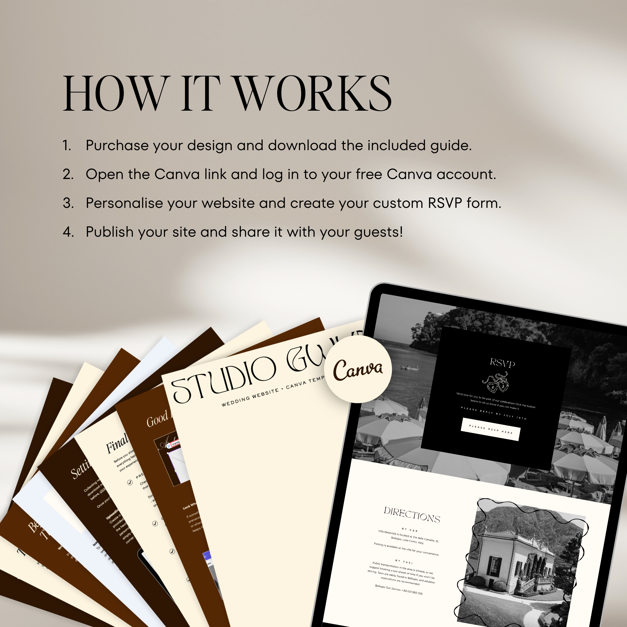 Elegant Minimal Wedding Website Template with RSVP