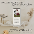 Save The Date Wedding Website Template (Envelope 07 - Green + Burgundy)