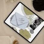 Wedding Website Template with RSVP (Envelope 05 - Blue + Green)