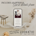 Save The Date Wedding Website Template (Envelope 07 - Burgundy + Ivory)