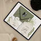 Wedding Website Template with RSVP (Envelope 05 - Sage Green + Ivory)