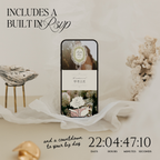 Heirloom Lace & Swan Wedding Website Template with RSVP (Green & Pink)