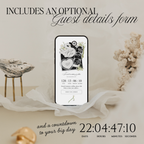 Save The Date Wedding Website Template (Envelope 05 - Black + White)