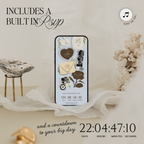 Wedding Website Template with RSVP (Envelope 05 - yellow, blue + brown)