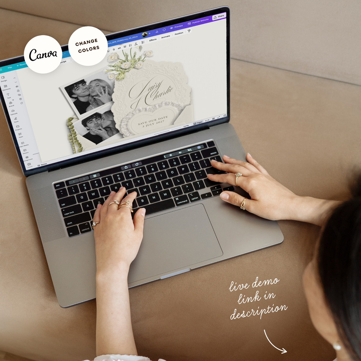 Save The Date Wedding Website Template (Envelope 07 - Ivory)