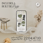 Wedding Website Template with RSVP (Envelope 05 - Sage Green + Ivory)
